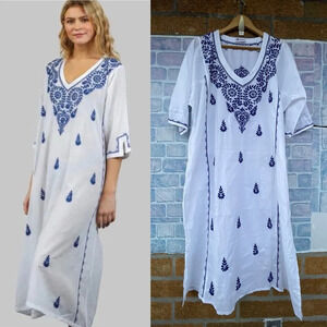 Sevya Handmade Parama Embroidered Caftan One Size